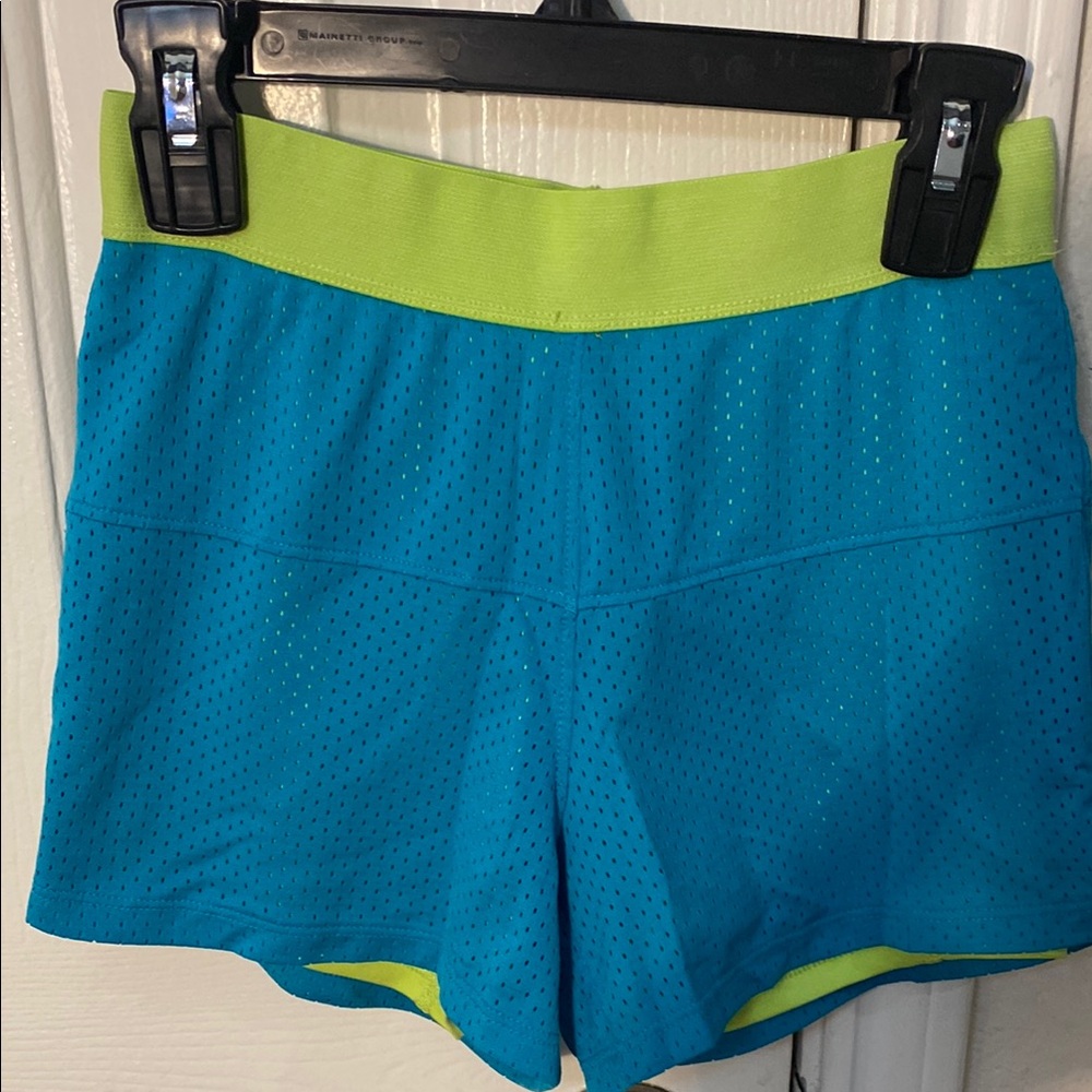 Danskin Now Blue and Green Performance Shorts